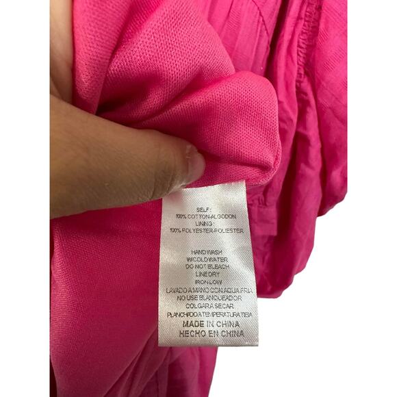 &Merci Pink V-neck Ruched Sleeve Tiered Shift Dress Size Medium - Picture 4 of 6